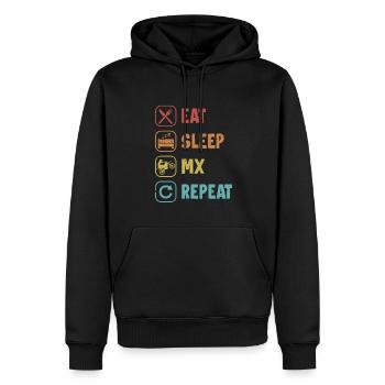 Eat Sleep MX Repeat Racing Supermoto Motorrad - Männer Premium Bio Hoodie - Schwarz - Vorne - Nico (187cm)