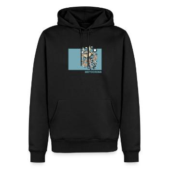 Motocross Doodle Chinesisch Hanzi Racing Supermoto - Männer Premium Bio Hoodie - Schwarz - Vorne - Nico (187cm)
