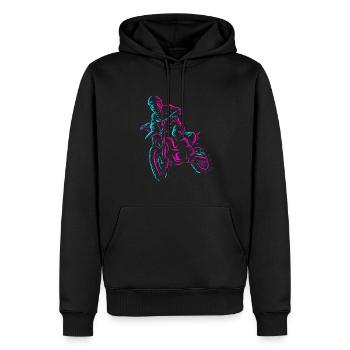 Motorradrennen Supermoto Fahrer Motocross - Männer Premium Bio Hoodie - Schwarz - Vorne - Nico (187cm)