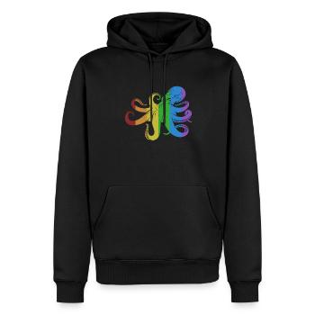 Octopus LGBT Rainbow Octopodes Octopoda - Men’s Premium Organic Hoodie - black - Front - Nico (187cm)