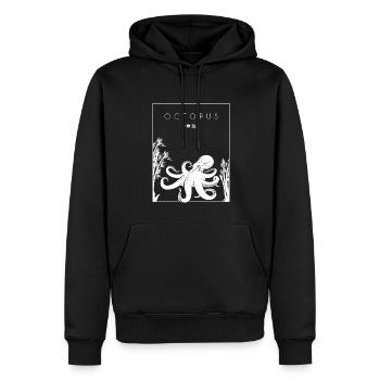 Octopus Chinese Hanzi Cephalopoda Octopodes - Men’s Premium Organic Hoodie - black - Front - Nico (187cm)