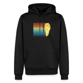 Fromager rétro Queso Lover Fromage Gouda - Sweat à capuche Premium bio Homme - noir - Devant - Nico (187cm)