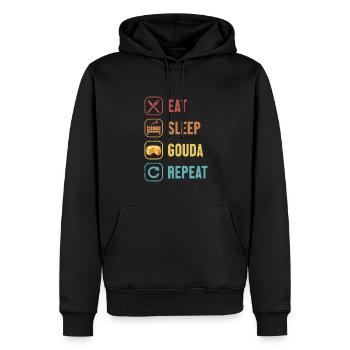 Manger Dormir Gouda Répéter Queso Fromager - Sweat à capuche Premium bio Homme - noir - Devant - Nico (187cm)
