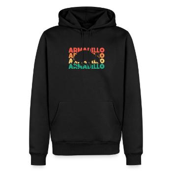 Armadillo Texte Rétro Fée Rose Chlamyphoridae - Sweat à capuche Premium bio Homme - noir - Devant - Nico (187cm)