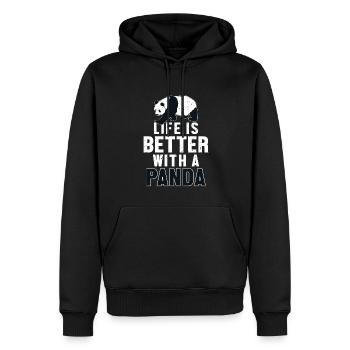 Life is Better with a Panda Panda Bear Friend - Men’s Premium Organic Hoodie - black - Front - Nico (187cm)