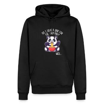 J’ai des projets pour l’ami de l’ours panda du soir - Sweat à capuche Premium bio Homme - noir - Devant - Nico (187cm)