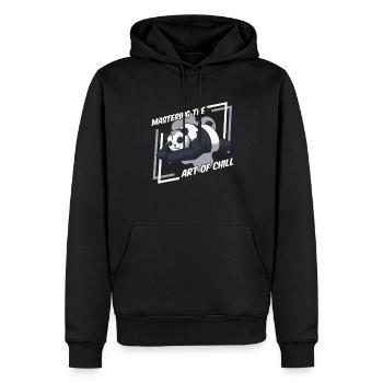 Mastering The Art Of Chill Panda Bear Friend - Men’s Premium Organic Hoodie - black - Front - Nico (187cm)