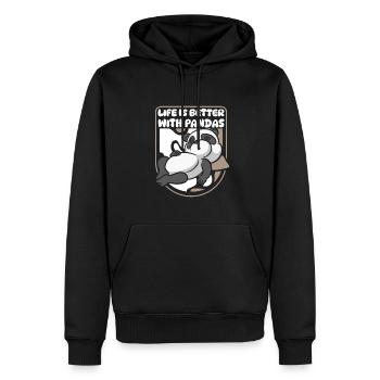 Life Is Better With Pandas Panda Bear Friend - Men’s Premium Organic Hoodie - black - Front - Nico (187cm)