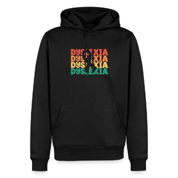 Dyslexie Texte rétro Apraxie Thérapeute dyslexie - Sweat à capuche Premium bio Homme - noir - Devant - Nico (187cm)