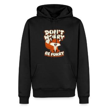 Mach dir keine Sorgen, sei pelzig Caninae Rotfuchs Canidae Fuchs - Männer Premium Bio Hoodie - Schwarz - Vorne - Nico (187cm)