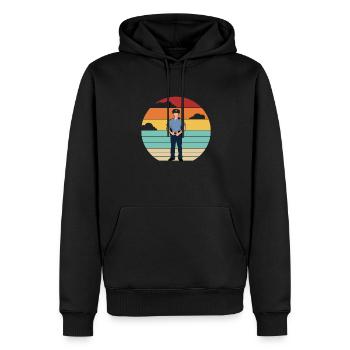 Retro Polizist Gefängniswärter Korrekturen - Männer Premium Bio Hoodie - Schwarz - Vorne - Nico (187cm)