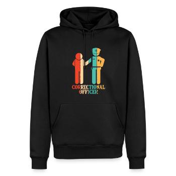 Retro Gefängniswärter Polizist Korrekturen - Männer Premium Bio Hoodie - Schwarz - Vorne - Nico (187cm)