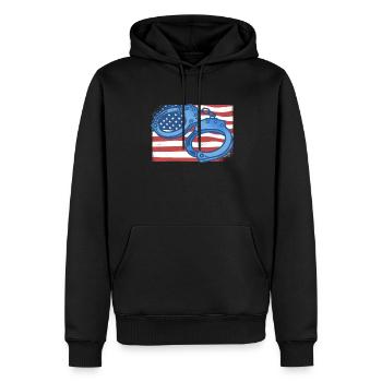 Correctional Officer American Flag Corrections - Men’s Premium Organic Hoodie - black - Front - Nico (187cm)