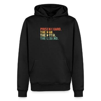 Gardien de prison Homme Mythe Légende Gardien de prison - Sweat à capuche Premium bio Homme - noir - Devant - Nico (187cm)