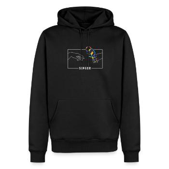 Michelangelo Création d’Adam Singer Chanteur - Sweat à capuche Premium bio Homme - noir - Devant - Nico (187cm)