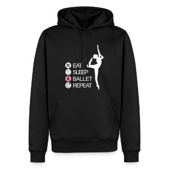 EAT SLEEP BALLET REPEAT Dance Ballettänzer Tänzer - Männer Premium Bio Hoodie - Schwarz - Vorne - Nico (187cm)