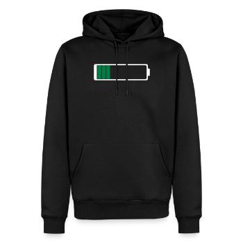 Akku leer - Männer Premium Bio Hoodie - Schwarz - Vorne - Nico (187cm)