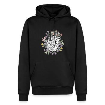Tête et cœur Anatomie du cerveau - Sweat à capuche Premium bio Homme - noir - Devant - Nico (187cm)
