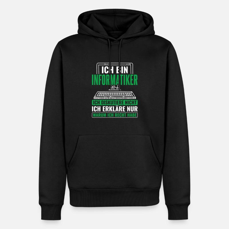 Informatik Informatiker Programmierer - Männer Premium Bio Hoodie - Schwarz