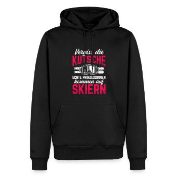 Echte Prinzessinnen Kommen Auf Skiern Skifahrer - Männer Premium Bio Hoodie - Schwarz - Vorne - Nico (187cm)