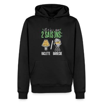 Raclette Addict Käse - Männer Premium Bio Hoodie - Schwarz - Vorne - Nico (187cm)