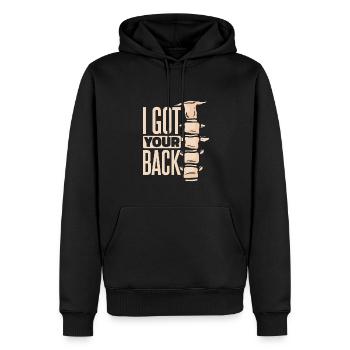 Ich habe deinen Rücken Physiotherapie - Männer Premium Bio Hoodie - Schwarz - Vorne - Nico (187cm)