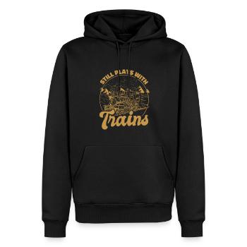 Modélisme ferroviaire Modélisation ferroviaire - Sweat à capuche Premium bio Homme - noir - Devant - Nico (187cm)