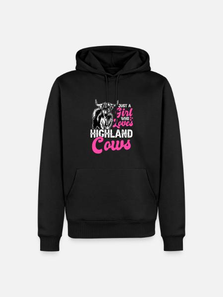 Scottish Highland Cows Highlander Cattle - Men’s Premium Organic Hoodie - black