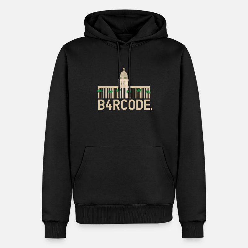 B4RCODE. La Havane - Sweat à capuche Premium bio Homme - noir