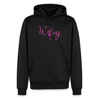 Wifey - Männer Premium Bio Hoodie - Schwarz - Vorne - Nico (187cm)
