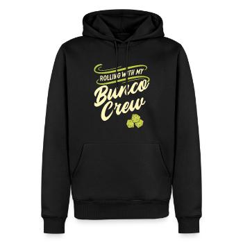 Rollen mit meiner Bunco-Crew - Männer Premium Bio Hoodie - Schwarz - Vorne - Nico (187cm)