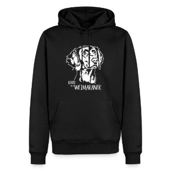 Aimé par un chien de braque de Weimar disant chien Wilsigns - Sweat à capuche Premium bio Homme - noir - Devant - Nico (187cm)