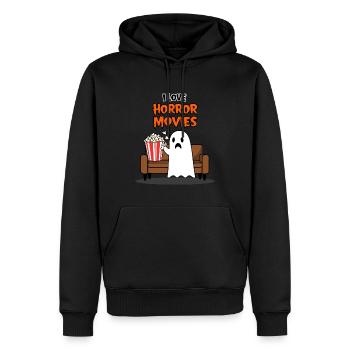 Ich liebe Horrorfilme - Lustiges Gespenst - Männer Premium Bio Hoodie - Schwarz - Vorne - Nico (187cm)