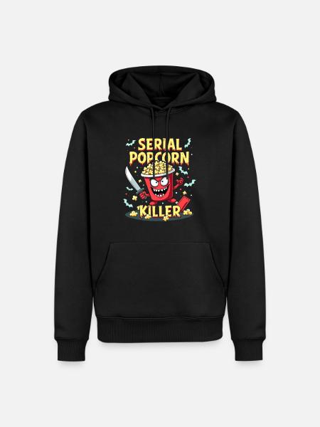 Thème amusant « Serial Popcorn Killer » - Sweat à capuche Premium bio Homme - noir
