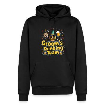 Conception de la fête de l’équipe de boisson du marié - Sweat à capuche Premium bio Homme - noir - Devant - Nico (187cm)