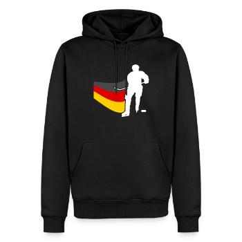 Eishockeyspieler Deutschland Flagge Eishockey - Männer Premium Bio Hoodie - Schwarz - Vorne - Nico (187cm)