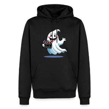 Lustiges Geist-Design - Spook & Roll - Männer Premium Bio Hoodie - Schwarz - Vorne - Nico (187cm)