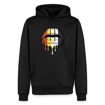 Tropfende Gay Bear Lippen Gay Bear Pride - Männer Premium Bio Hoodie - Schwarz - Vorne - Nico (187cm)