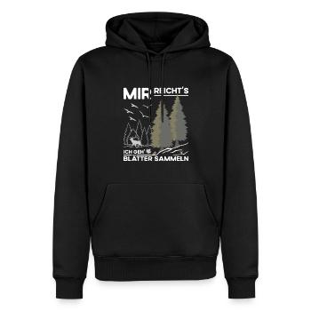 Blätter Sammeln - Männer Premium Bio Hoodie - Schwarz - Vorne - Nico (187cm)