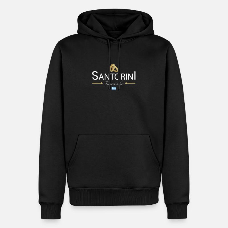 Flitterwochen Santorini - Männer Premium Bio Hoodie - Schwarz