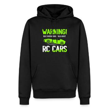 Warning! May Spontaneously Talk About RC Cars Mode - Männer Premium Bio Hoodie - Schwarz - Vorne - Nico (187cm)