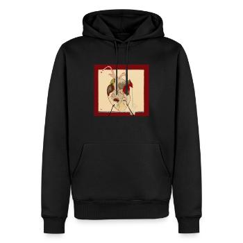 Zerbrechliches Herz, schlagendes Herz, tapferes Herz - Männer Premium Bio Hoodie - Schwarz - Vorne - Nico (187cm)