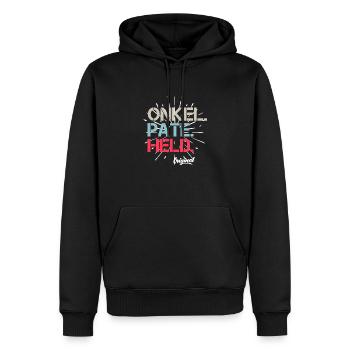 Patenonkel - Männer Premium Bio Hoodie - Schwarz - Vorne - Nico (187cm)