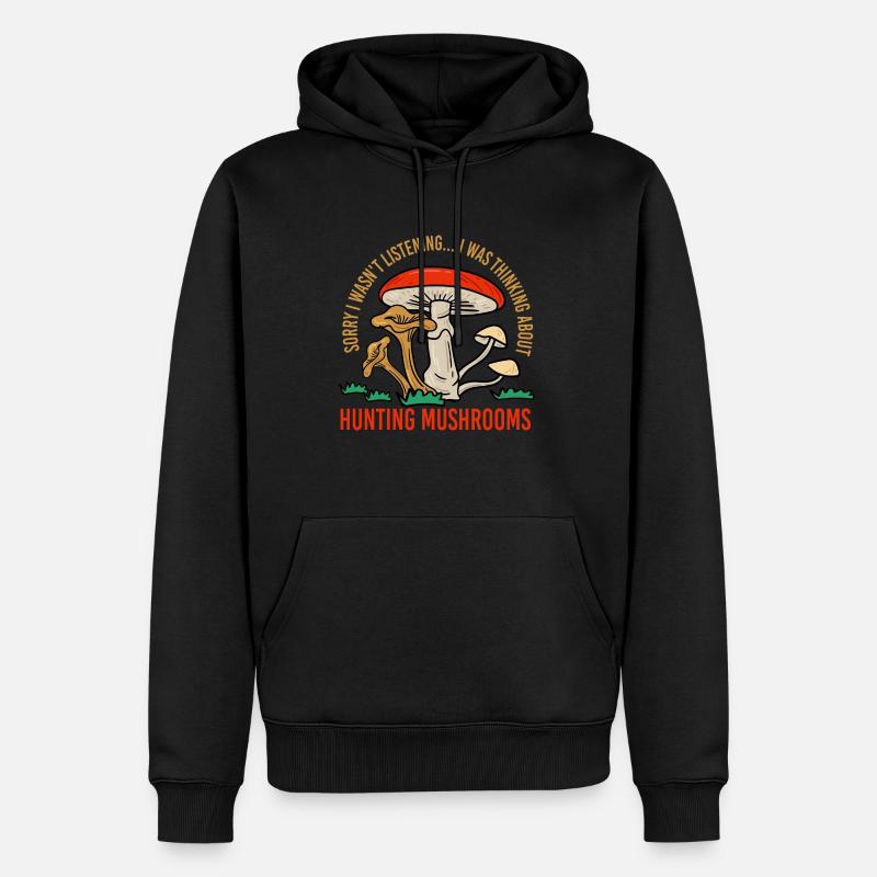 Penser aux champignons Shiitake Chef - Sweat à capuche Premium bio Homme - noir