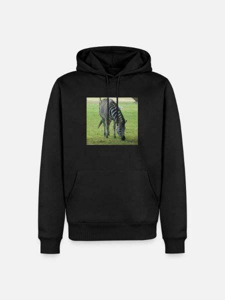 Close up of Zebra - Men’s Premium Organic Hoodie - black