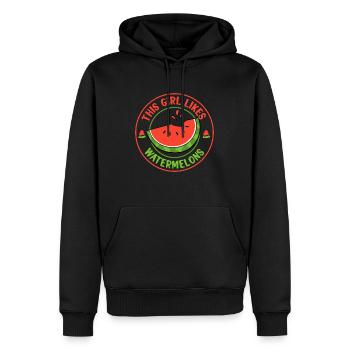 Girl Likes Melons Summer Watermelons Fruits - Men’s Premium Organic Hoodie - black - Front - Nico (187cm)