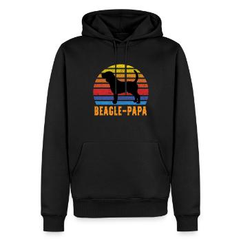 Chiens Papa Beagle - Sweat à capuche Premium bio Homme - noir - Devant - Nico (187cm)