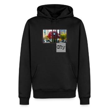 Ville - Sweat à capuche Premium bio Homme - noir - Devant - Nico (187cm)