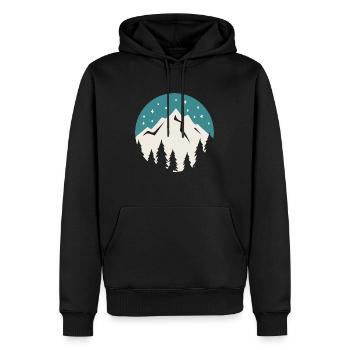 Thé douillet pour la saison d'hiver au design - Sweat à capuche Premium bio Homme - noir - Devant - Nico (187cm)