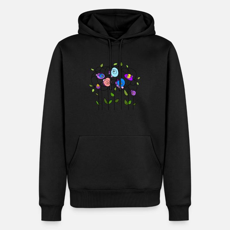 Blumen - Männer Premium Bio Hoodie - Schwarz